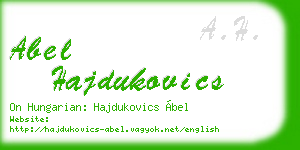 abel hajdukovics business card